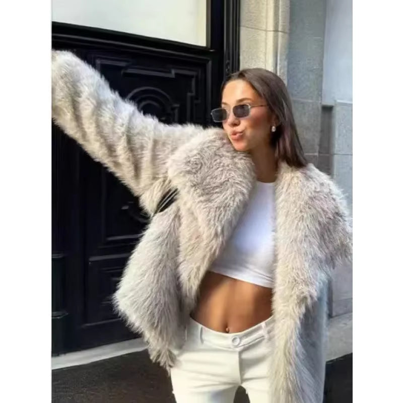 Lamb Wool Black Jacket for Women Autumn Winter 2024 New Style Faux Fur Coat High Quality Real Fur Cross-Border Trade