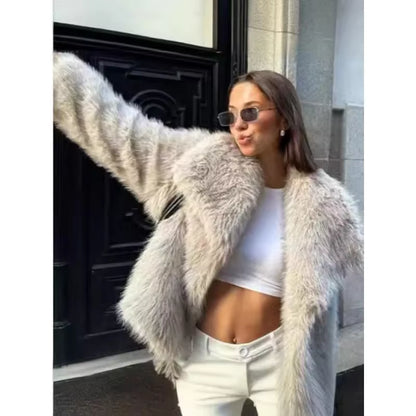 Lamb Wool Black Jacket for Women Autumn Winter 2024 New Style Faux Fur Coat High Quality Real Fur Cross-Border Trade