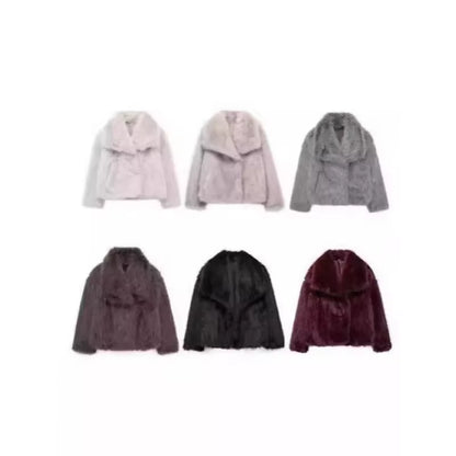 Lamb Wool Black Jacket for Women Autumn Winter 2024 New Style Faux Fur Coat High Quality Real Fur Cross-Border Trade
