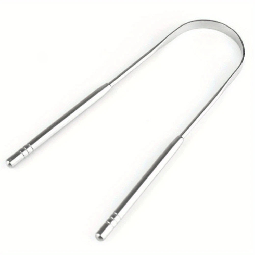 Stainless Steel Tongue Scraper Set with Portable Case Odorless, Oral Care Tool for Fresh Breath Tongue Cleaning Plate