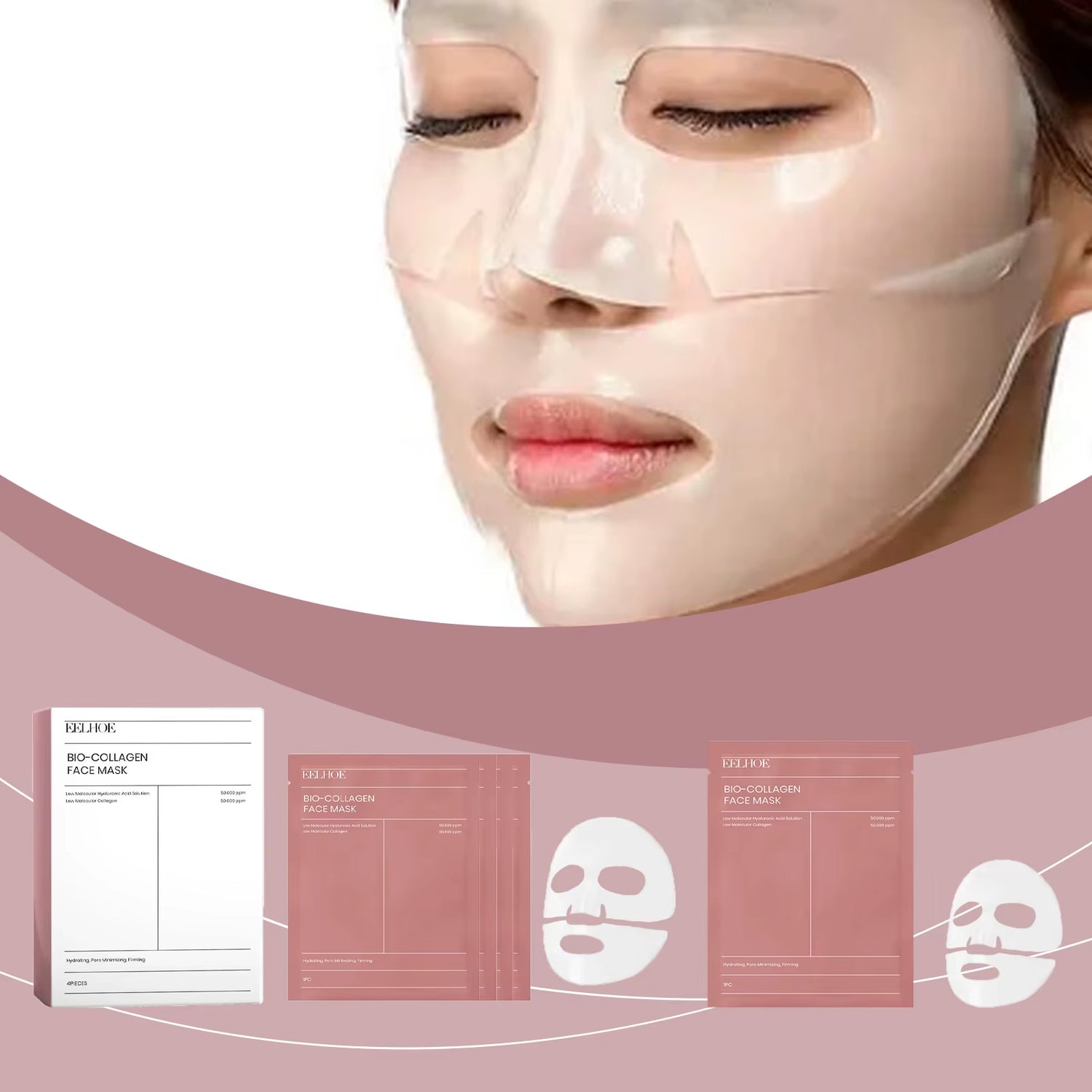 10/5/3Pcs Bio Collagen Face Mask Shrink Pores Deep Hydrating Overnight Mask Moisturizing Refreshing Brightening Face Skin Care