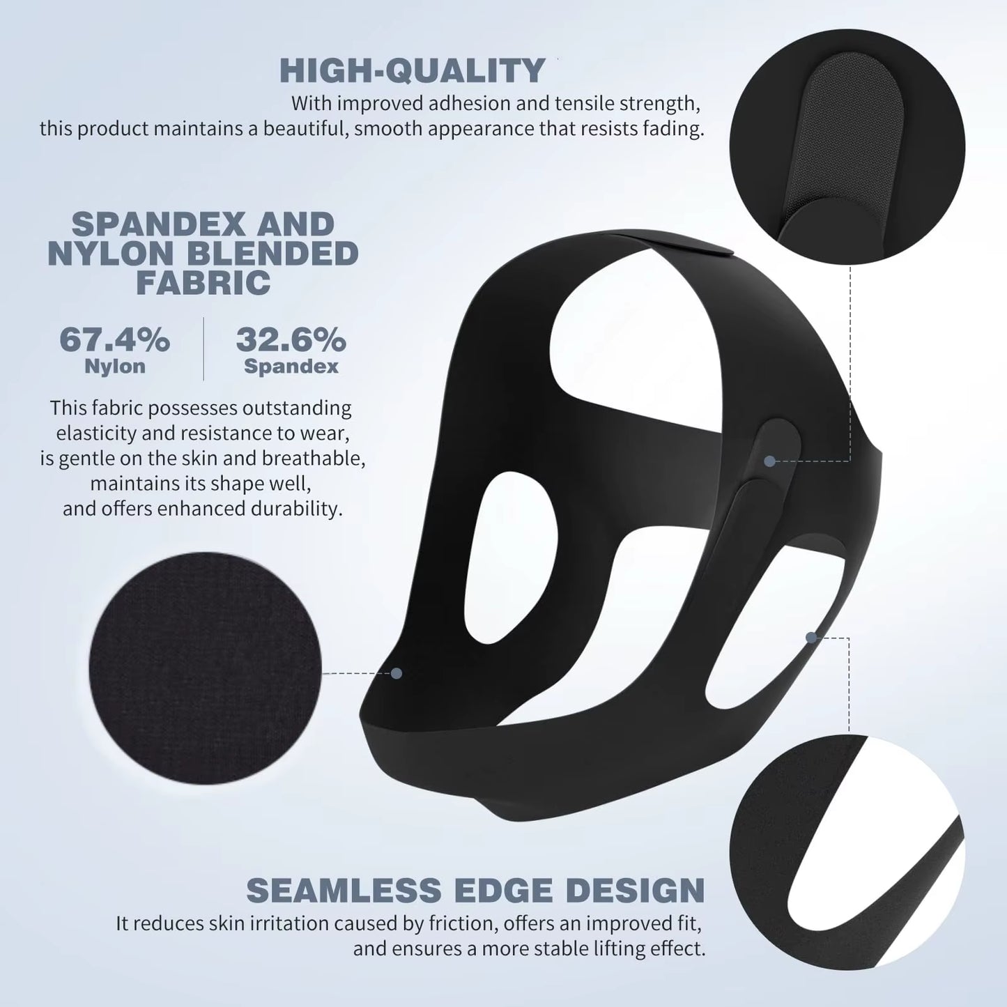 Chin Strap for Sleeping Comfortable Stop Snoring Solution, Adjustable anti Snoring Devices Breathable and Reusable, Black, M