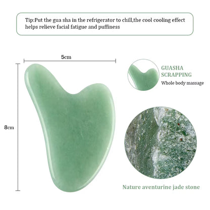 Natural Jade Stone Massage for Face Gouache Scraper Gua Sha Facial Skin Neck Thin Face Lifting anti Wrinkle Massage Tool Guasha