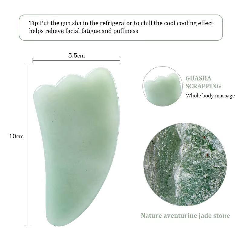 Natural Jade Stone Massage for Face Gouache Scraper Gua Sha Facial Skin Neck Thin Face Lifting anti Wrinkle Massage Tool Guasha